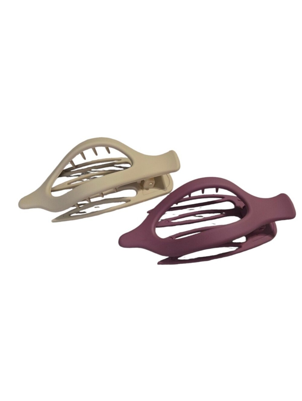 Tan Mauve Burgundy Hair Claw 4.75" Matte Large Hair Clip